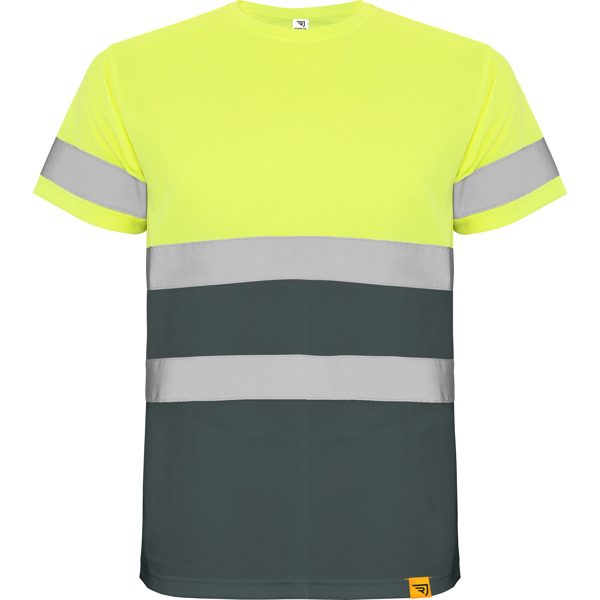 camiseta manga corta Delta/amarillo fluor/plomo
