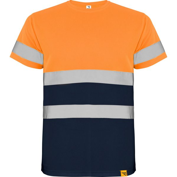 camiseta manga corta/narnaja fluor/marino