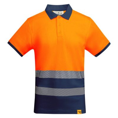 polo atrio/marino/naranja fluor