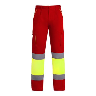 pantalon enix/rojo ñaboral/amarillo fluor