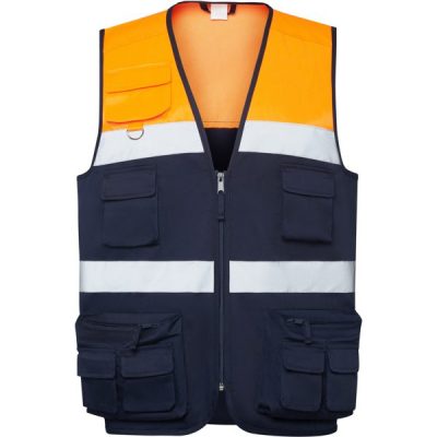 chaleco beta/naranja fluor/marino