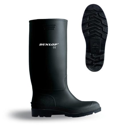 bota de agua pvc caña alta negra dunlop 380/negro
